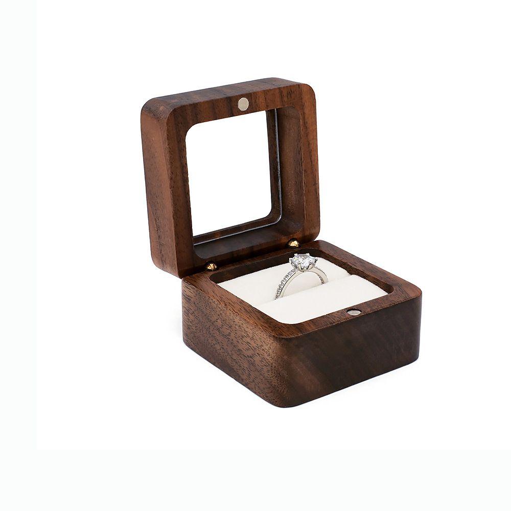 Box Gift Earrings Organizer Wedding Wooden Storage Box Presentation Box Ring Bearer Box Ring Box