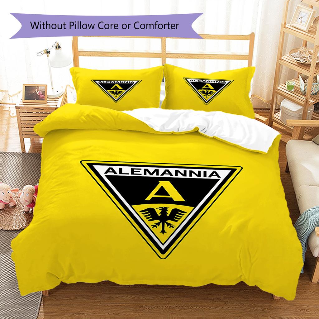 Roupa de Cama com Padrão Alemannia Aachen, Conjunto de Colcha, Capa de Colcha, Fronha, Presente de Aniversário para Casa (1 capa de edredom + 2 fronhas, sem enchimento.)