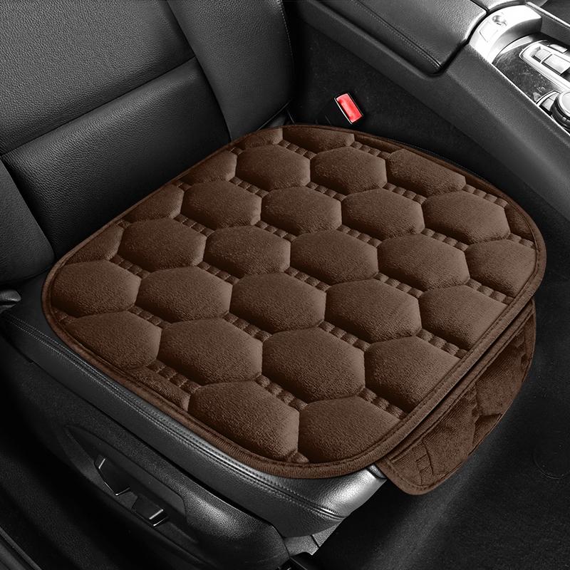 Winter Warmth Thicken Auto Seat Cushion Universal For All Seasons Fleece Anti-Slip Backrest Pad Comfortable And Breathable