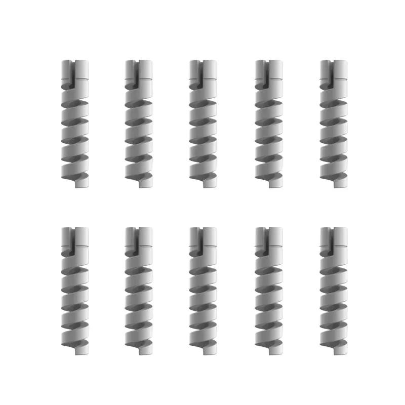 10pcs Cable Protector Silicone Charge Cable Spiral Winder Wire End Cord Savers Cover For Phone USB Charger Cable Accessories