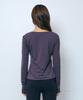 PISCESS Side Slit Long Sleeve Top_Charcoal