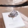 White Copper Hand Jewelry Ring Double Layer Crown Women's 2 Piece Combination Ring European and American Style Jewelry