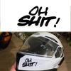 Funny Letters OH SHIT Motorcycle Stickers Waterproof for Motorbike Fuel Tank Helmet Fairing Electric Scooter Vinyl Decals