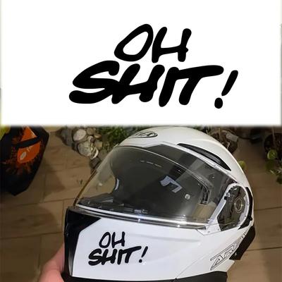 Funny Letters OH SHIT Motorcycle Stickers Waterproof for Motorbike Fuel Tank Helmet Fairing Electric Scooter Vinyl Decals