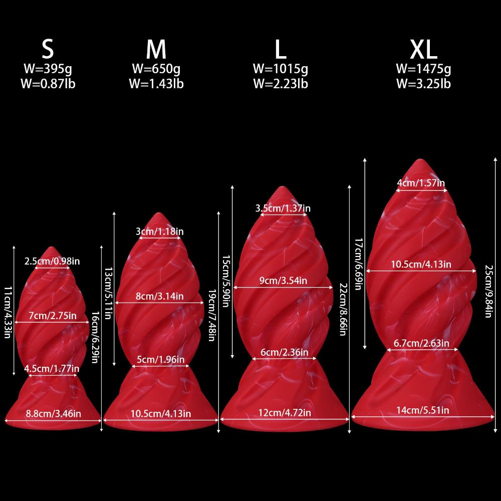 Large Ribbed Anal Plug - Rotatable Base for Easy Insertion, Silicone Anal Sex Toy for Men & Women