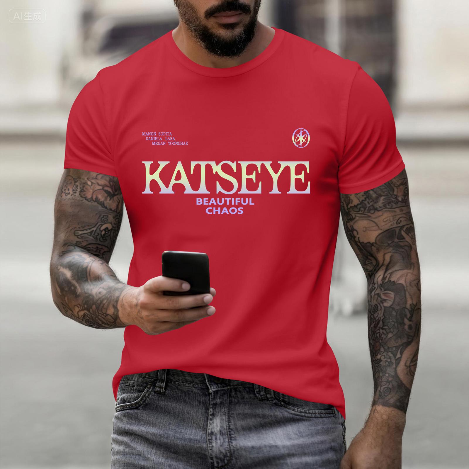 

Модная одежда для работы с коротким рукавом и круглым вырезом, принтованные топы для мужчин, летние топы S красный