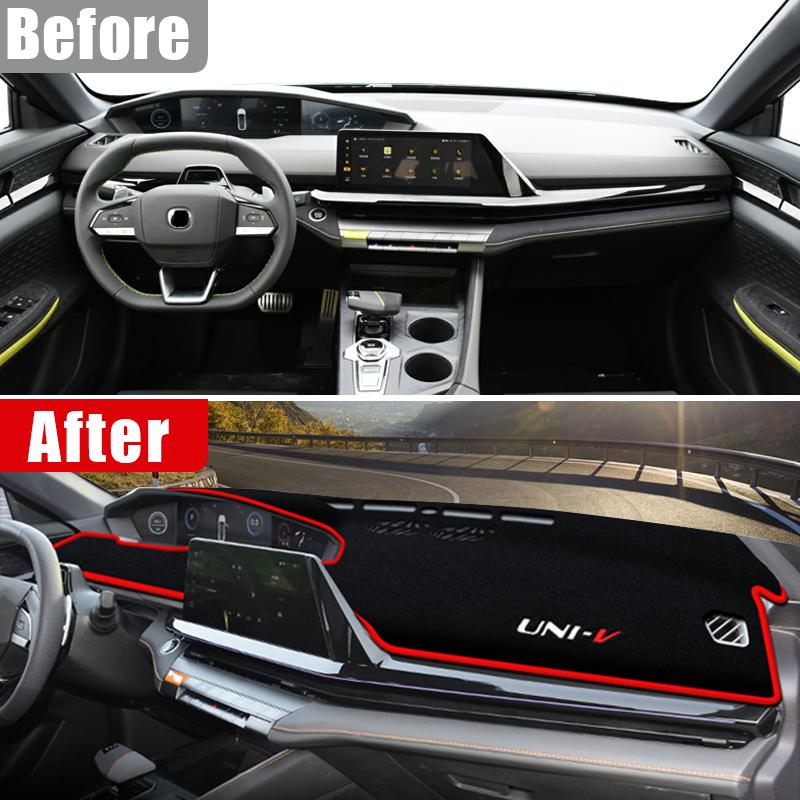 For Changan UNI-V 2024 2024 2024 LHD Car Dashboard Cover Avoid Light Pad Sun Shade Anti-UV Carpets Non-Slip Case Mat Accessories
