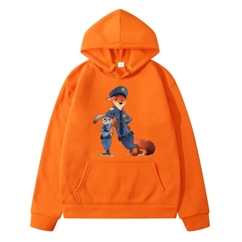 Zootopia 2 Print Kawaii hoodies Fleece sweatshirt boy pullover jacket y2k sudadera Autumn anime hoodie kids clothes girls