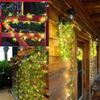 2M/4M Fairy Lights ivy String LED Solar Light Vine Maple Leaf Waterproof Garland Solar Lamp Christmas for Garden Decoration