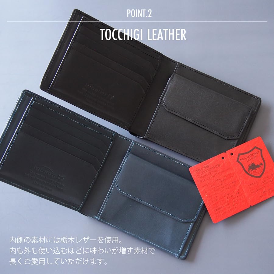 Made In Japan with Black Indigo Dyed and Tochigi This Bifold Wallet with a Single 4LT0022 and Is Crafted with the Finest Japanese [leathertone]