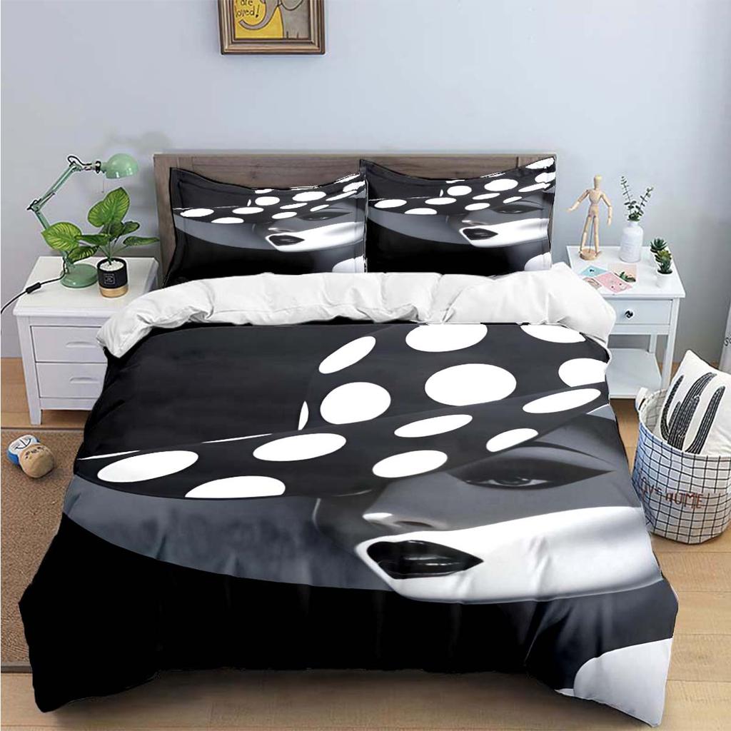 Fashion New Woman-Sexy Black And White Print Bedding Sets Bed Supplies Set Duvet Cover Bed Comforter Set Bedding Set Luxury Gift