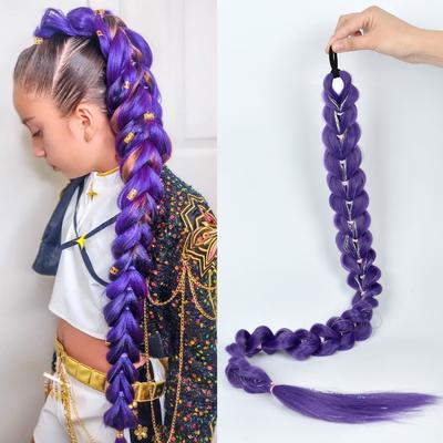 Perucă Violet Lungă de 80cm Kpop Hunters Rumi Coadă de Cal Peruci Cosplay Accesorii Halloween