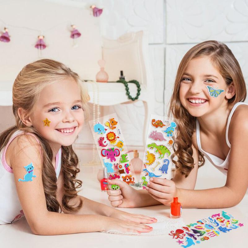 10Sheets 3D Bubble Stickers Cartoon Animal Cars Sticker Kids Boy Girl Birthday Party Favors Pinata Fillers Scrapbooking Gift Toy