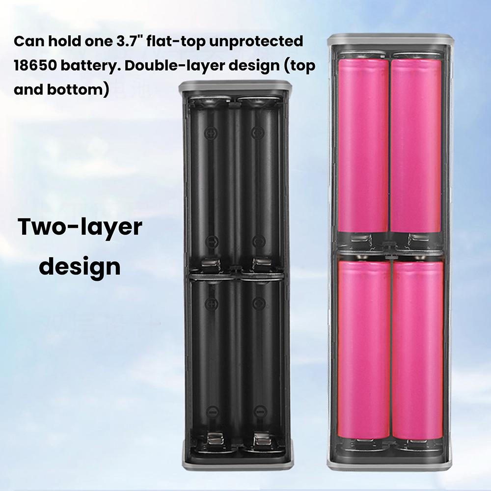 DIY Power Bank Case PD65W Powerbank Case 18650 LED Screen Transparent Battery Storage Shell
