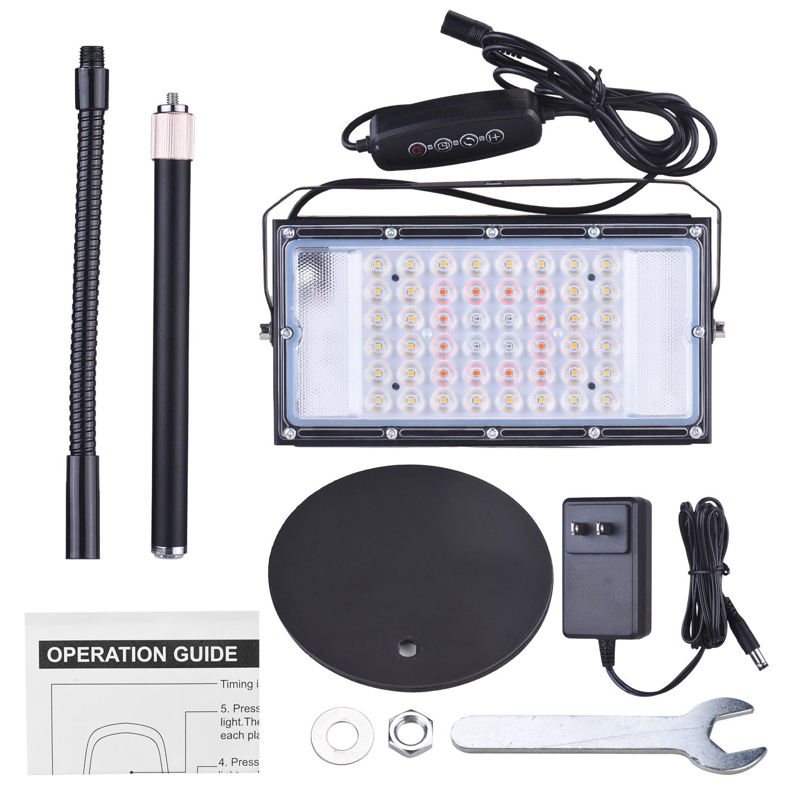 

Светодиодная лампа для выращивания растений с основанием, лампа для роста растений полного спектра, регулируемая металлическая подставка, режимы красного, синего и полного света