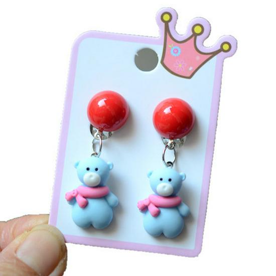 Colorful Acrylic Santa Claus Cartoon Earrings – Parent-Child Style Clips