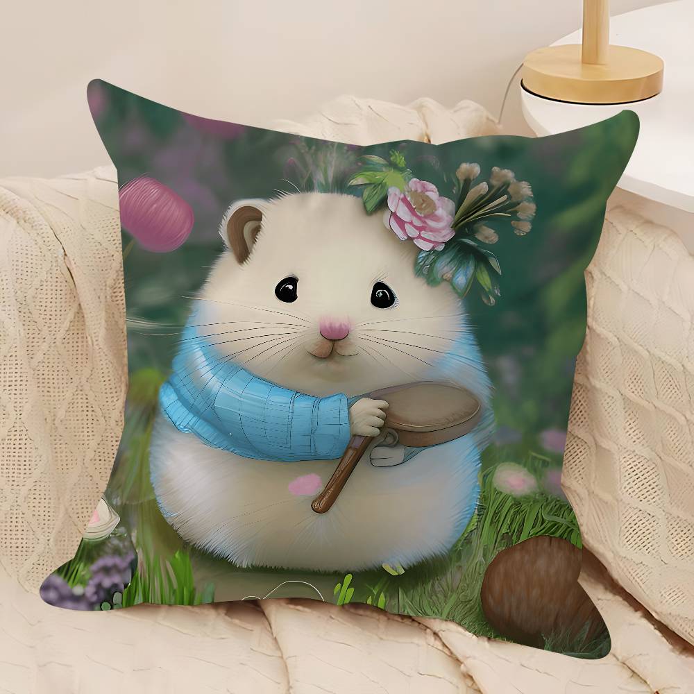 Söt Hamsterkudde Gåva Hemmakontor Dekoration Kudde Sovrum Soffa Bil Kuddfodral Kuddfodral