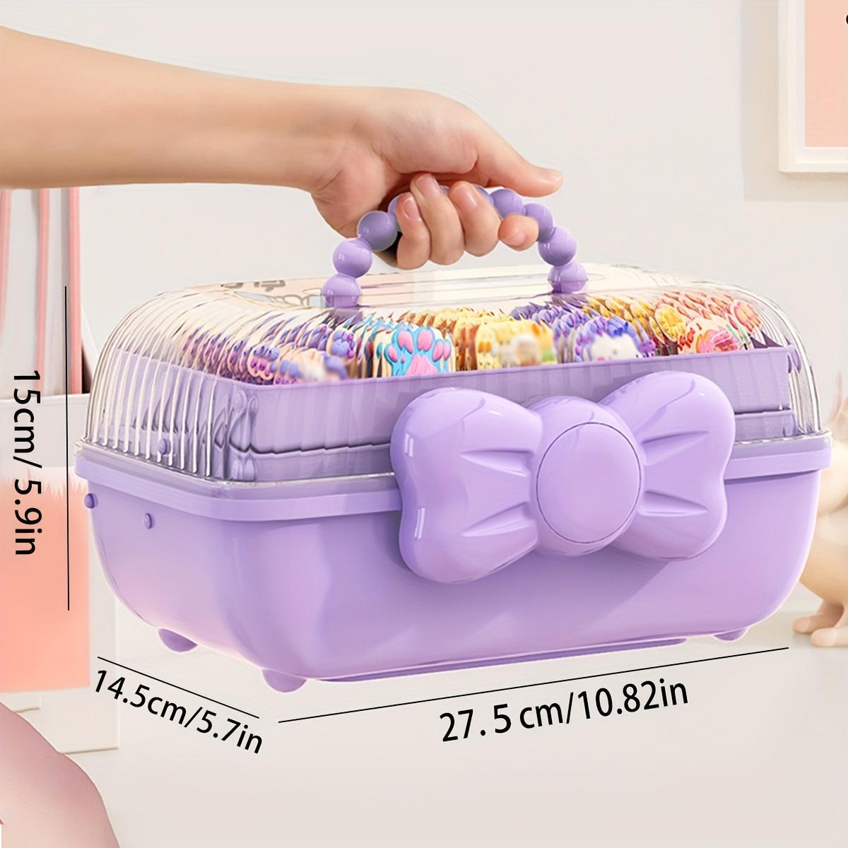 

Cute Bow Jewelry Storage Box, Multi-layer Organizer for Toys Cosmetics Hair Accessories, Christmas Halloween Gift Idea. синий