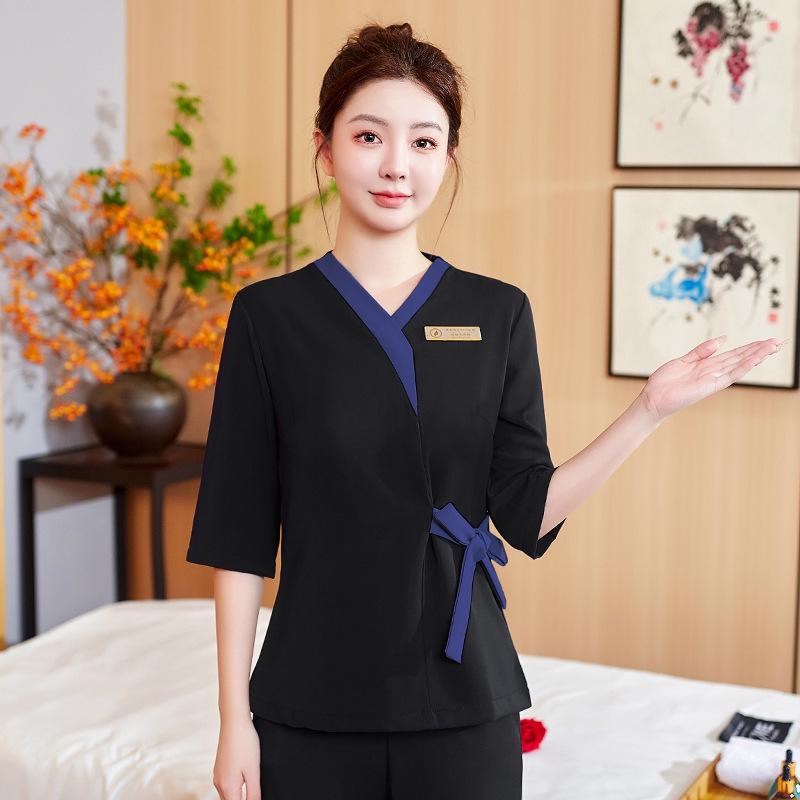Women's High-End Beauty Spa Technician Pants Set for Head Therapists and Postpartum Recovery.
