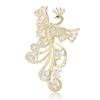 Luxury Copper Zircon Diamond Phoenix Brooch Niche High Sense Women'S Clothing Accessories Corsage Animal Pin
