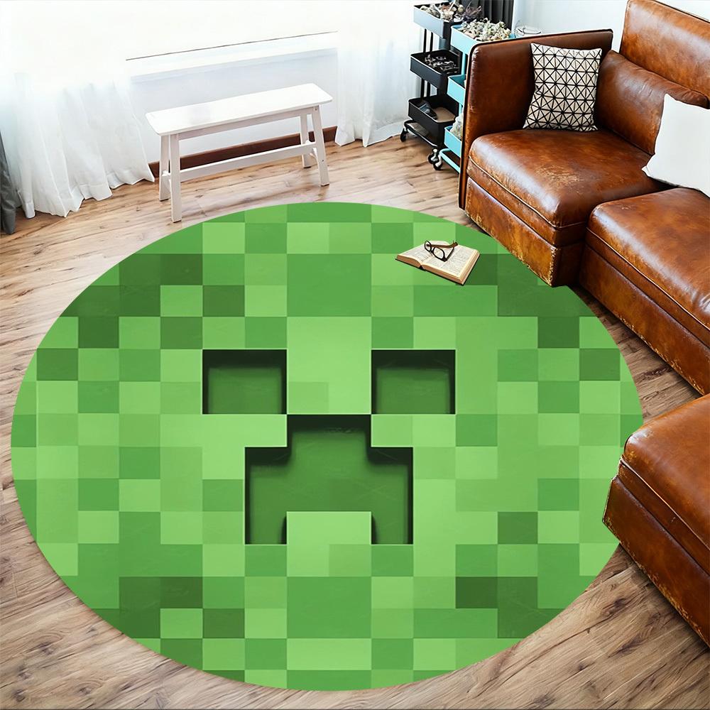 

1 шт. My World піксельна гра Creeper Круглий килимок під стілець Килимок для підлоги - Нековзкий, Килимок для підлоги для офісу, Спальні, домашній декор Різдвяний подарунок p0811169 150cm