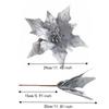 Fabric Christmas Glitter Flower 29 CM Christmas Tree Decorative Flowers  Xmas