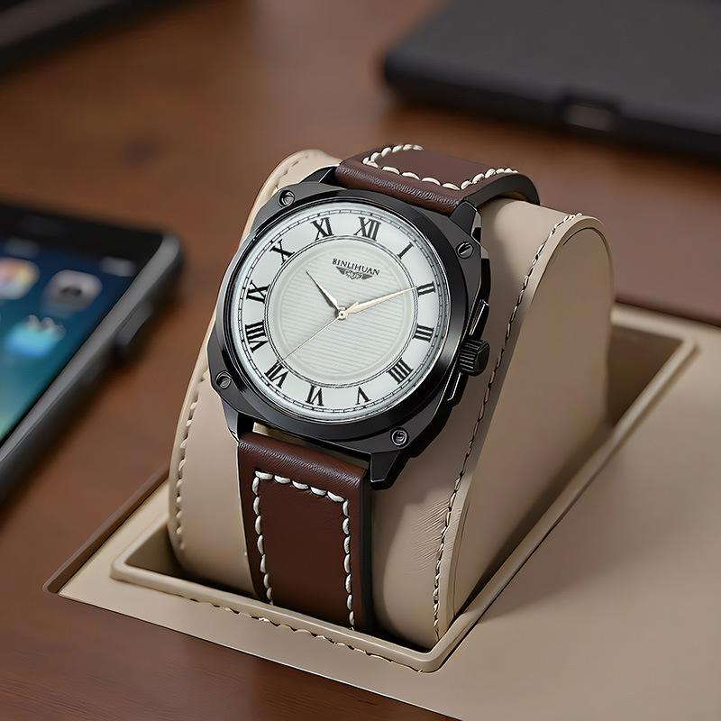 JYL Men's Watch Casual Waterproof Fashion Leather Strap