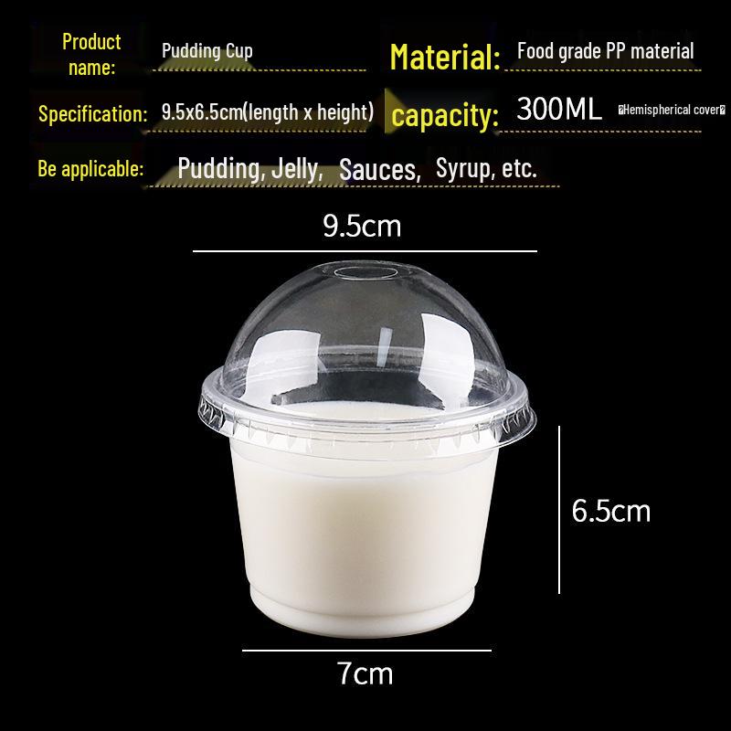 Einweg-Doppelwand-Milchgelee-Becher mit Deckel - Transparenter Kunststoff für Pudding, Gelee oder Suppe