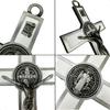 BONITTER Antique Silver Crucifix Wall CrossSt. Benedict Metal Wall Art5.0 InchX2.7 Inch Black White Brown Enamel Give Blessing