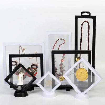 Jewelry Storage Box 3D Packaging Box Gemstone Floating Frame Film Ring Necklace Coin Display Box