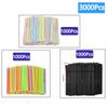 50-3000PCS Multicolor & Black Drinking Straws Cocktail Straw rietjes Milk Tea Bar Party Wedding Kitchen Beverage Straw Wholesale
