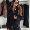 Autumn Winter Turn Down Collar Plus Size Women's Jacket Long Sleeve Fashion Casual Woolen Coats Women Elegant Vintage Solid Loose Short Jackets 24999
