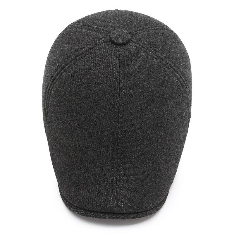 Autumn and Winter New Men's Peaked Cap, Dad and Grandpa Outdoor Travel Thickened Warm Ear Protector Forward Hat