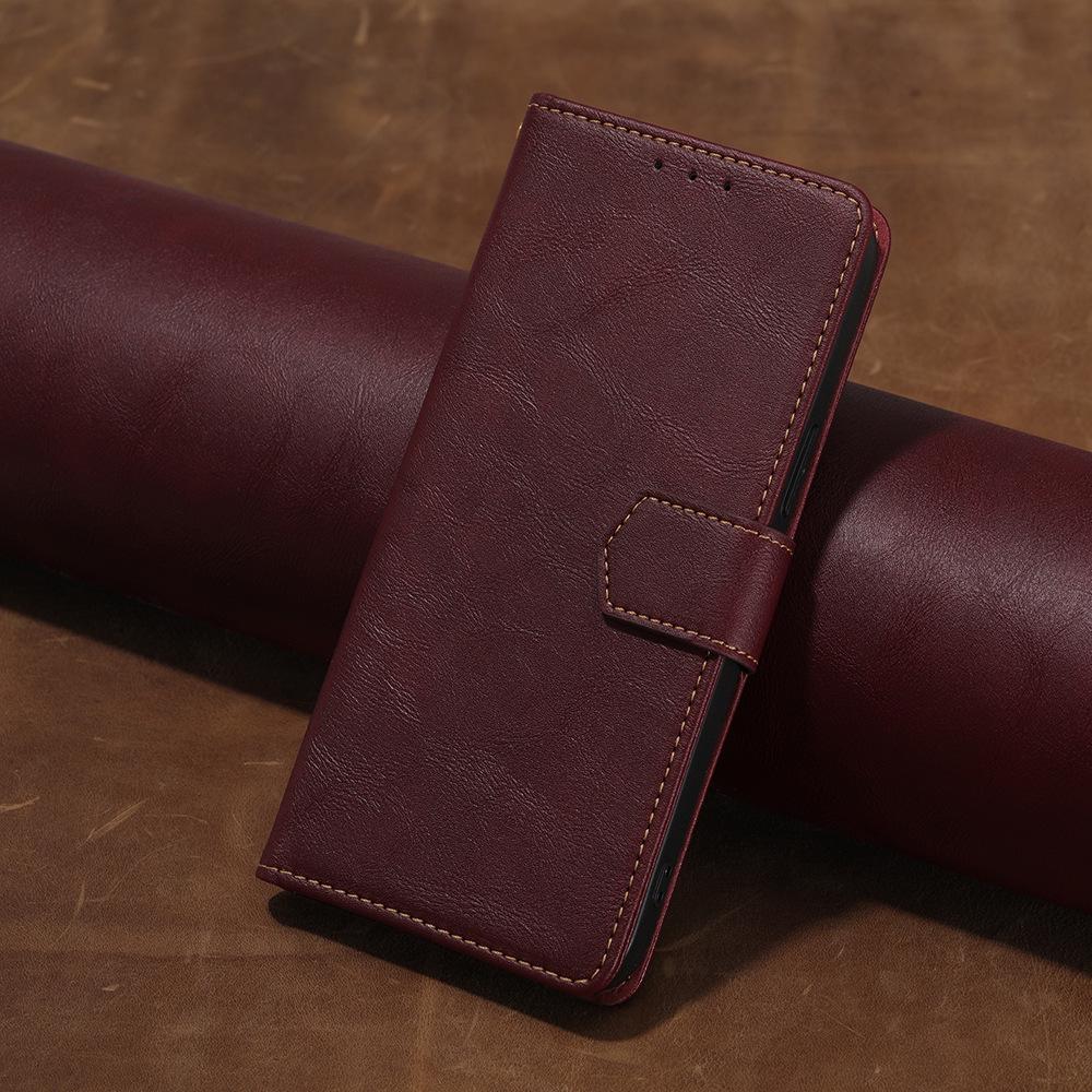 

Sony Xperia 1VII/1III/Pro I Solid Color Leather Phone Case with Card Slot Xperia 5 вино красного