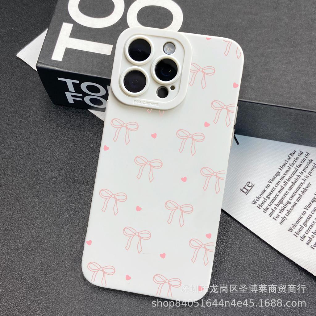 Pink bow for Apple 15 mobile phone case iphone12promax set 14/13/11/XSMAX pupil eye 16