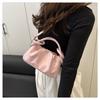 Chic Minimalist Pleated Faux Leather Shoulder Bag, Women's Small Crossbody Handbag with Magnetic Snap Closure, Trendy Daily Commute Tote