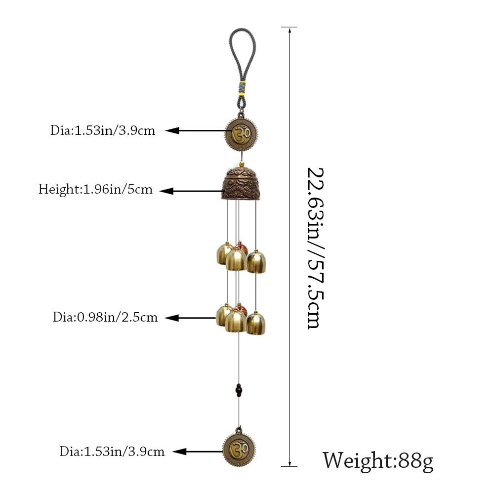 Outdoor Copper Bells Wind Chimes DIY Retro Garden Yard Home Creative Hanging