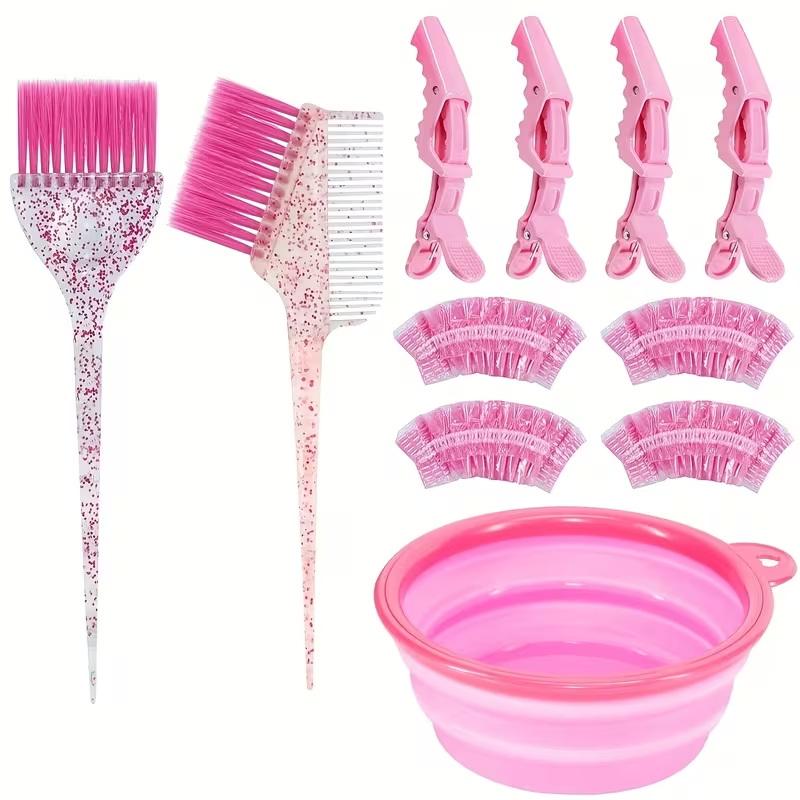 Professional 11Pcs Hair Coloring Kit Highlighting Tools Comb Brush Dye Bowl Earmuffs For Barber Beauty Salon Home Use