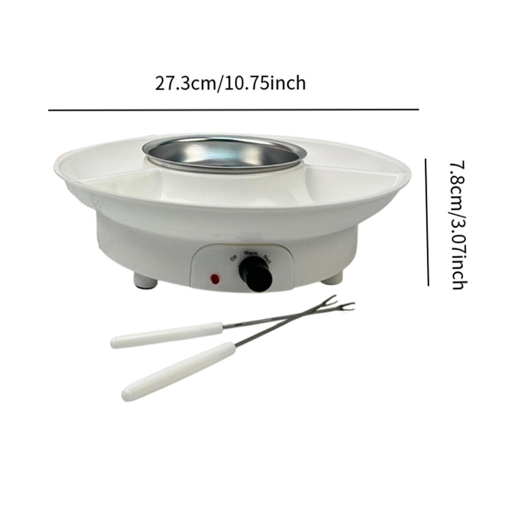 Electric Fondue Pot Set Chocolate Fondue Maker EU Plug for Cheese Kitchen Gadgets for Pretzels Fruits Dippings Movie Night