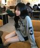 Eontaiteulseoul Unicorn Henley Neck Slub Long Sleeve Grey