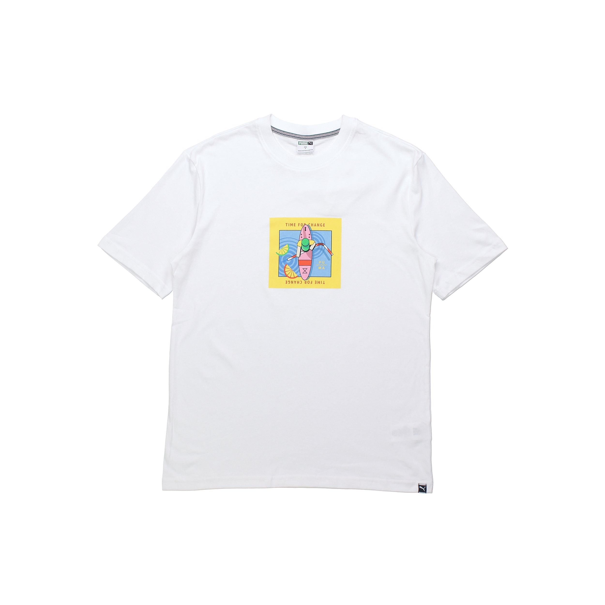 PUMA Downtown Graphic Short Sleeve White Men s 597337-52 M