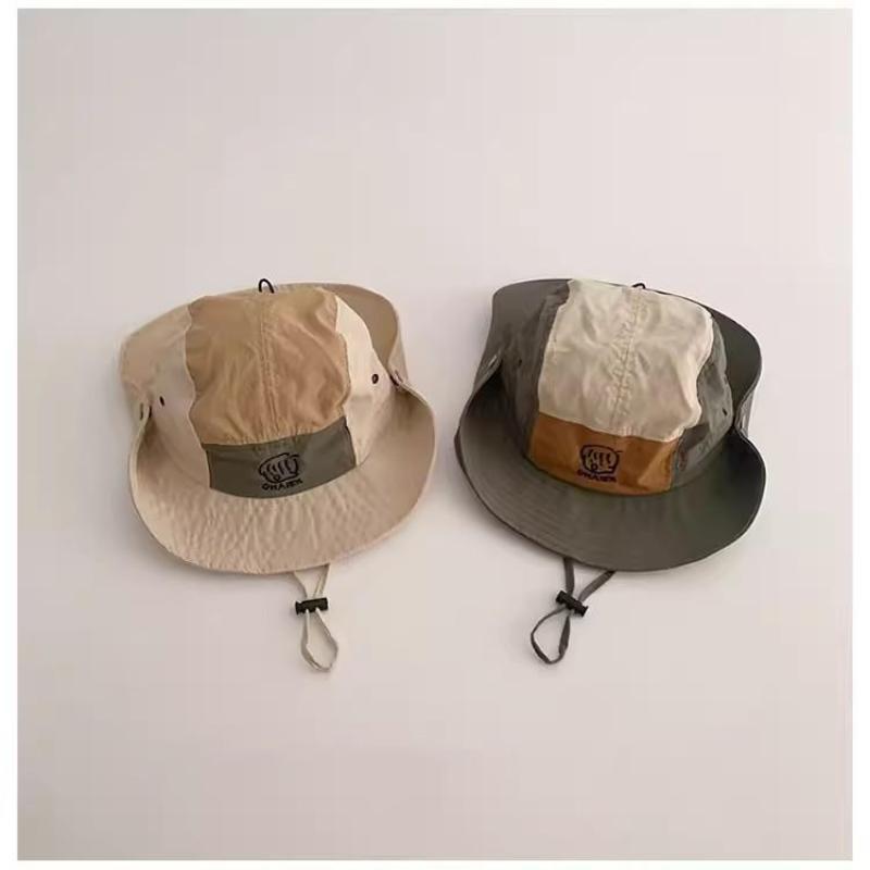 Kids Wide Brim Bucket Hats Quick Drying Thin Mesh Sun Hat Adjustable Drawstring for Summer Holiday Seaside Vacation