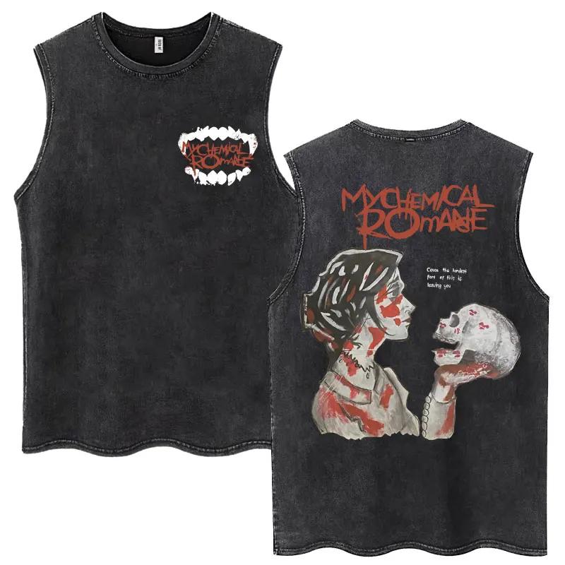 My Chemical Romance Křesťanský Ježíš Vypraný Pánská Dámská Módní Gotická Bez rukávů Nadměrná Bavlněná Trička