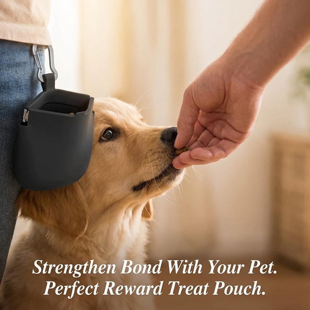 Pet Treat Pouch for Dogs Cats - Portable Training Treat Bag with Clip & Drawstring, Food Storage Pouch for Outdoor Walking