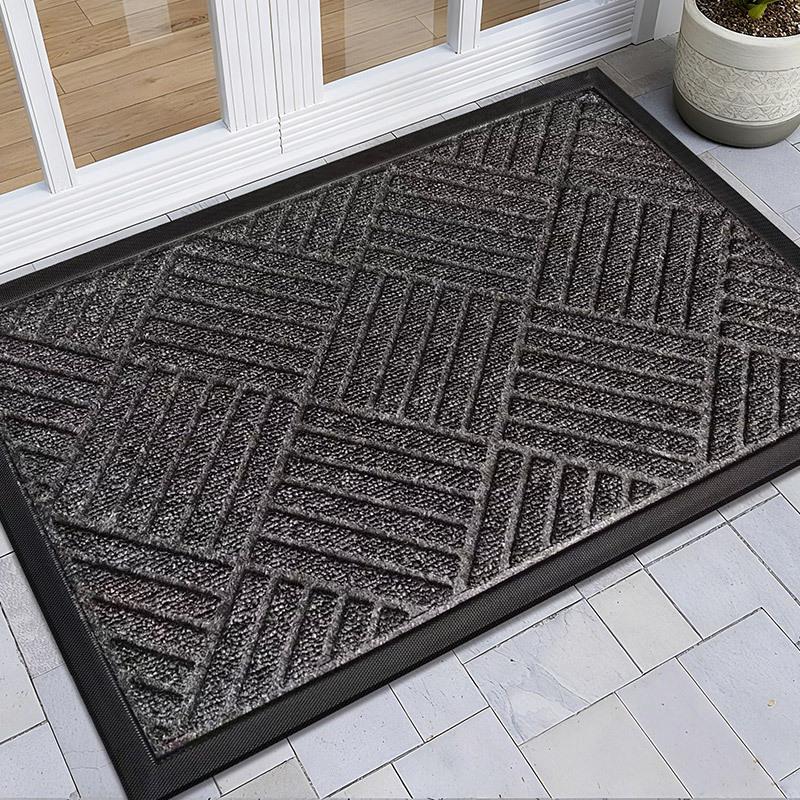 European Half-Round Dirt-Resistant Entrance Mat – Non-Slip Mud Scraper Rubber Carpet