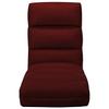 Foldable Floor Chair Wine Red Faux Leather