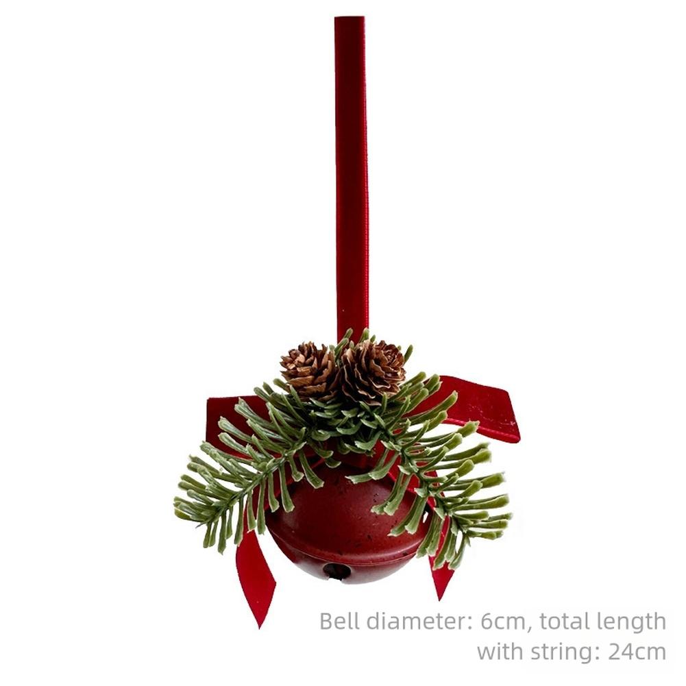 Dekorativer Glocken-Kranz Anhänger mit Tannenzapfen Beeren und Schleife Hängender Schmuck für Baum Auto Feiertag Saisonale Deko