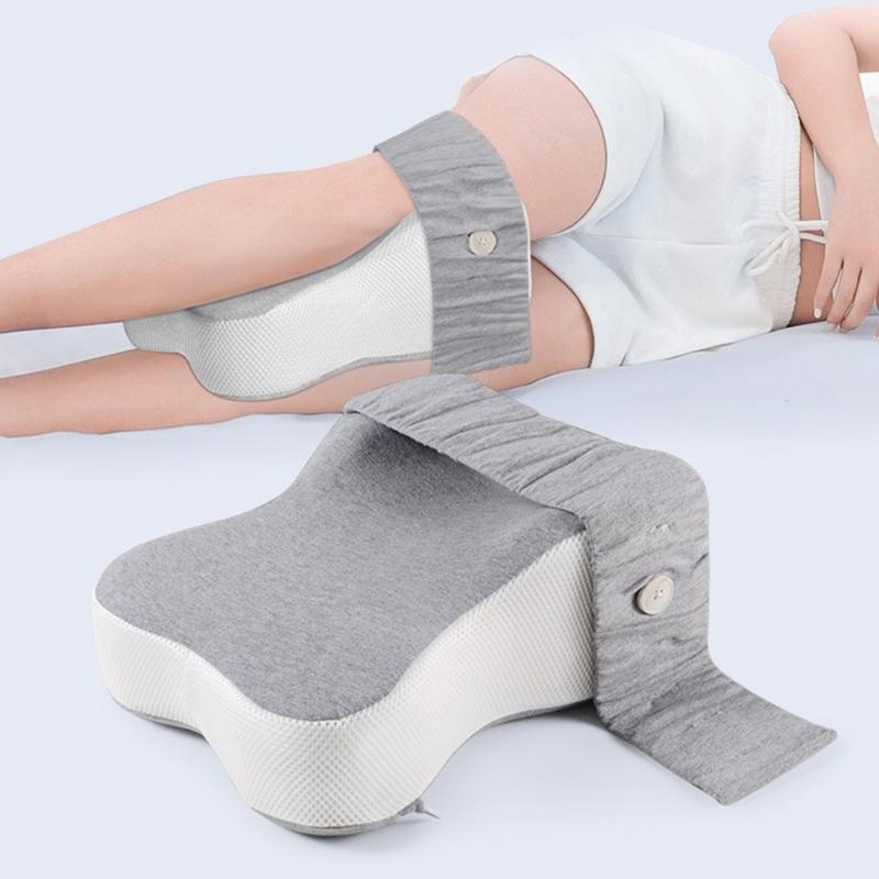 Orthopedic Knee Support Pillow Breathable Washable Cover Memory Foam Thigh Cushion for Resting and Side Sleeping