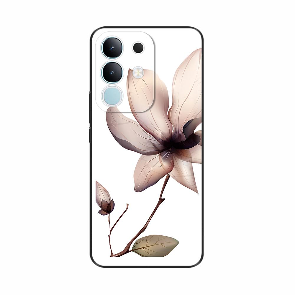 For Vivo Y29 4G Case Cover 2025 Lovely Flowers Soft Silicone Capa Phone Cases For Vivo Y29 4G Case Cartoon Shockproof Bags Coque