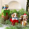 Christmas Puppy Gift Bag Resin Ornament – Festive Window Decoration